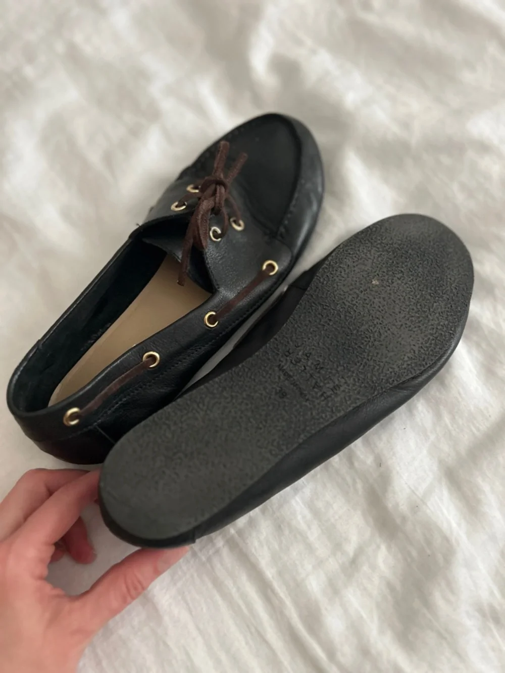 Jamie Haller Black Leather Boat Loafers 38 - Picture 5 of 9